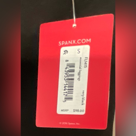 SPANX Essential Leggings FL1415 Very Black Size Small Slimming Sculpt Shape NWT - Picture 4 of 5